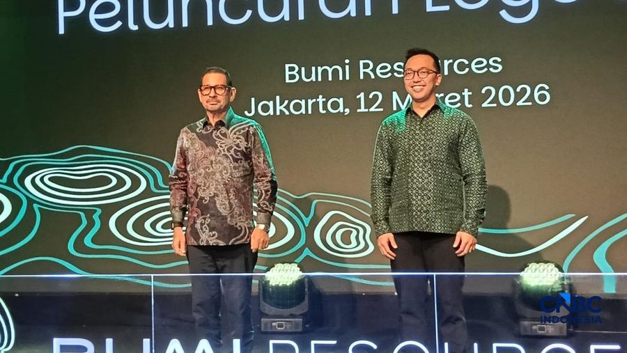 perusahaan tambang pt bumi resources tbk bumi mengumumkan pergantian logo baru perusahaan di plaza senayan jakarta kamis 12320 1773317109056 169