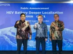 Peluncuran kerja sama pengembangan baterai elektrifikasi di Indonesia antara Toyota dan CATL di Jakarta Senin 2042026. ANTARAHO TMMIN