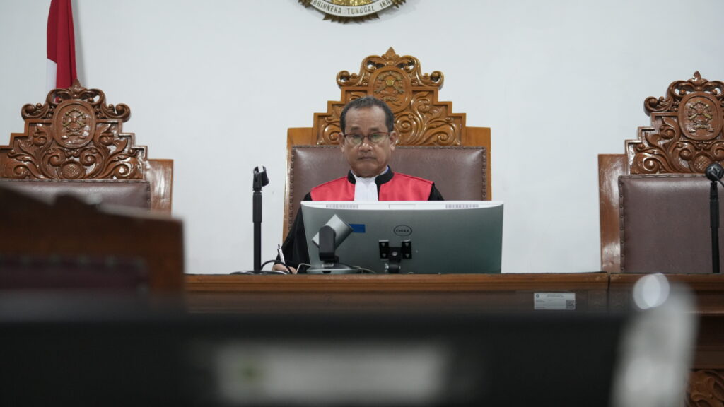 Ketua Majelis Hakim sidang perdana praperadilan undue delay kasus Andrie Yunus, Pengadilan Negeri Jakarta Selatan, Rabu, 20 Mei 2026.