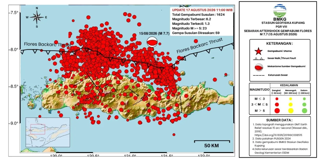 Daryono Ungkap 1.624 Gempa Susulan Pascagempa Flores, Warga Diminta Tetap Waspada